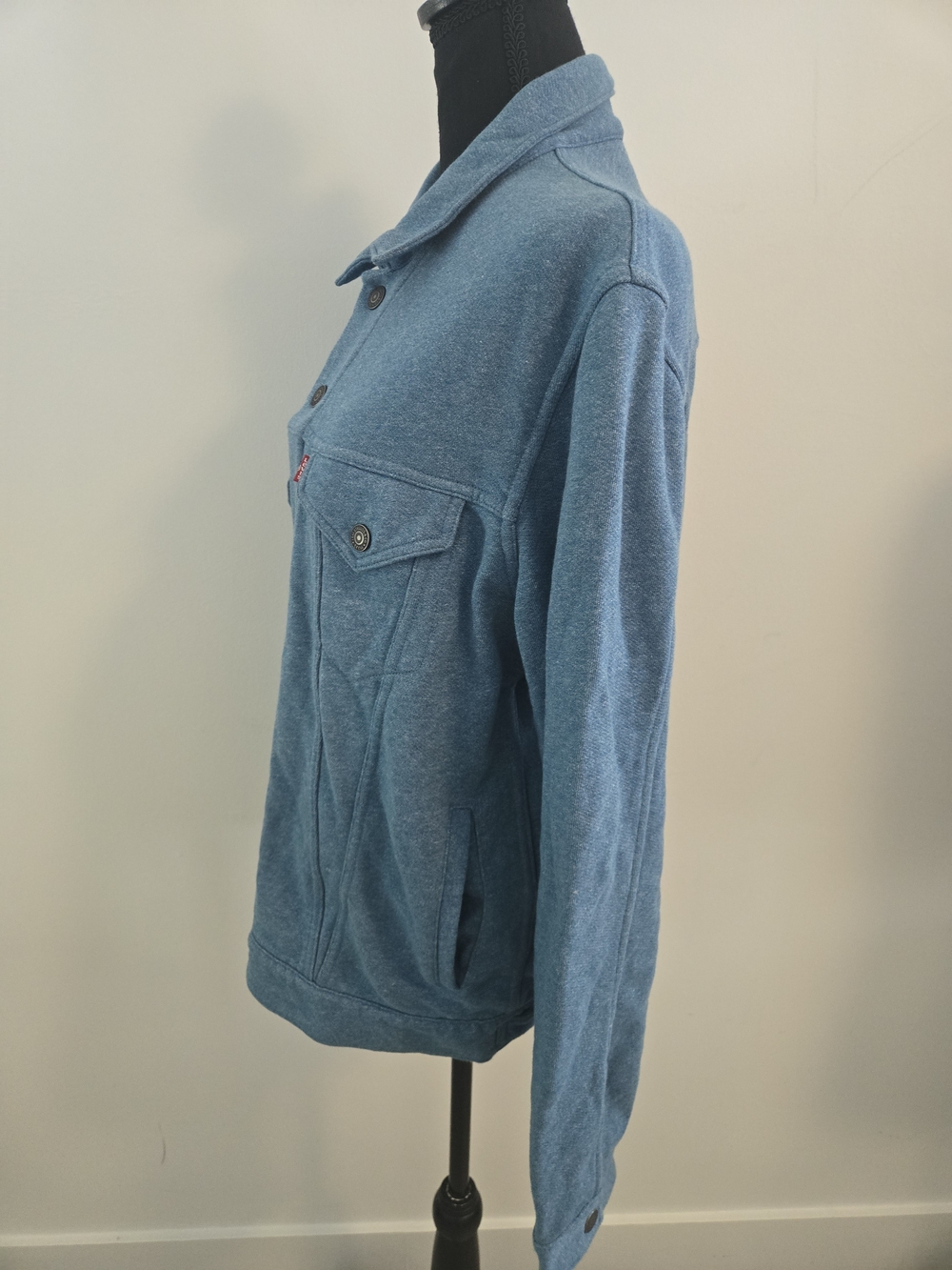 Levis Strauss Mens Light Blue Cotton Shirt Jacket Snap Front Size L - Picture 3 of 11